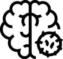 Brain idea symbol icon vector image. Illustration of the creative intelligence think design image