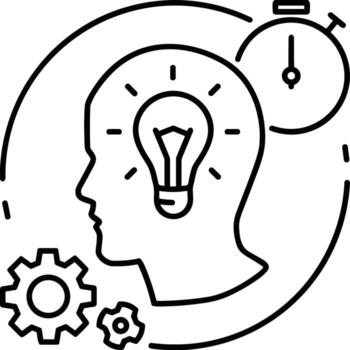 Brain idea symbol icon vector image. Illustration of the creative intelligence think design image