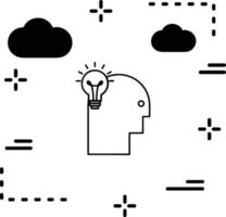 Brain idea symbol icon vector image. Illustration of the creative intelligence think design image