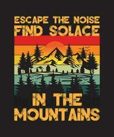 Escape the noise  find solace in the mountains vector