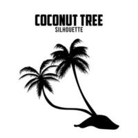 coconut tree Silhouette vector stock illustration  Palm Tree silhoutte