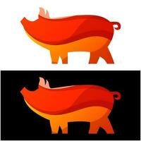 pig colorful gradient style vector design