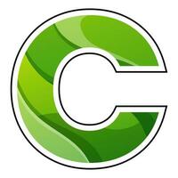 C letter initial colorful gradient design vector