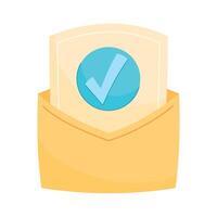 envelope with check symbol icon vector