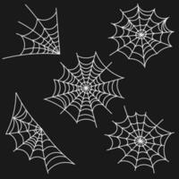 Set Of Spiders Web For Halloween Decoration. Vector Concept For Celebration Design