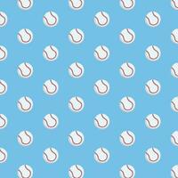 Blue And White Sport Pattern With Baseball. Vector Illustration In Flat Style