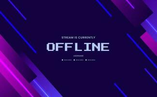 Offline Hud stream gaming window screen with geometric dynamic cyber vibrant vector