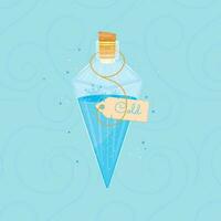 Isolated colored magical flask potion with cold label Vector