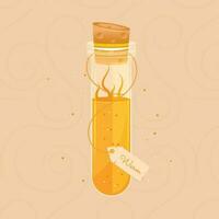 Isolated colored magical flask potion with warm label Vector