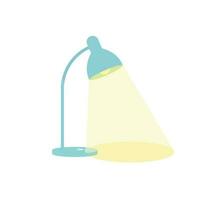 Desk lamp flat vector illustration isolated on white background. Element for school and office concept. Back to school. Illuminate.