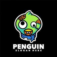 Penguin zombie cartoon vector