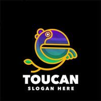 logotipo degradado de tucán vector