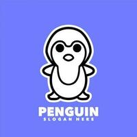 pingüino sencillo plano vector