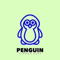 Penguin line art vector