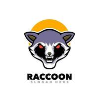 Raccoon head mascot vector