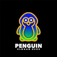 pingüino degradado logo vector