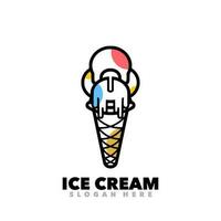 Ice cream line art vector