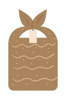 Christmas gifts in kraft paper set. DIY rustic present boxes in craft wrappings with twine bows and branches, Xmas wreaths, and envelopes. Brown Gift Box Illustration. vector