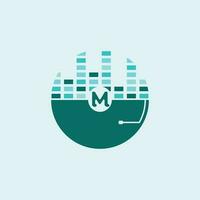 música logo icono plantilla, musical Nota y vinilo grabar vector, igualada ilustración diseño vector