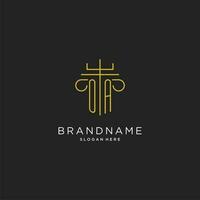 OA initial with monoline pillar logo style, luxury monogram logo design for legal firm vector