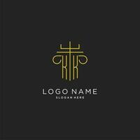 KK initial with monoline pillar logo style, luxury monogram logo design for legal firm vector