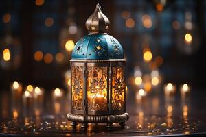 Eid mubarak and ramadan kareem greetings with islamic lantern and mosque. Eid al fitr background. Eid al fitr background of window concept by photo