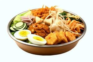 Gado-gado indonesian traditional food. Mix from boiled or steam vegetable served with peanut sauce concept by AI Generated photo