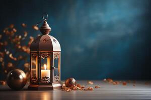 Eid mubarak and ramadan kareem greetings with islamic lantern and mosque. Eid al fitr background. Eid al fitr background of window concept by photo