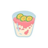 es pisang ijo or green banana ice traditional dessert vector