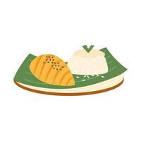 mango sticky rice thailand food vector