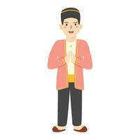 man wearing maluku traditional cloth vector