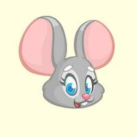 Cartoon mouse. Vector illustration of gray mouse head icon