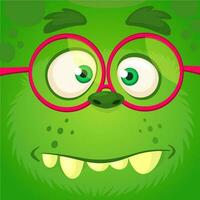 Cartoon monster face. Vector Halloween monster avatar