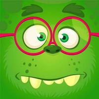 Cartoon monster face. Vector Halloween monster avatar