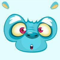 Cartoon monster face. Vector Halloween monster avatar