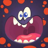 Cartoon monster face. Vector Halloween monster avatar