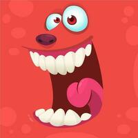 Cartoon monster face. Vector Halloween monster avatar