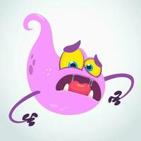 Scared cartoon flying monster blob. Halloween vector illustration