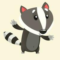 Cute cartoon raccoon vector