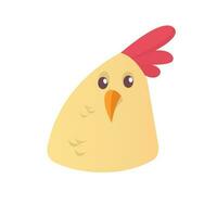 Cartoon cute chicken icon vector