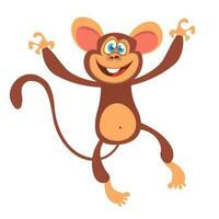 Cartoon cute chimpanzee monkey. Vector illustration isolated