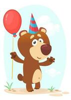 Cute cartoon bear. Vector illustration