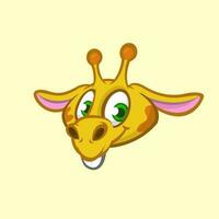 Cartoon giraffe. Vector. Illustration of giraffe head icon vector