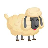 Cute cartoon sheep. Farm animal vector illustration isolated on simple background