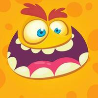 Cartoon monster face. Vector Halloween monster avatar