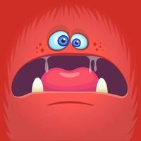 Cartoon monster face. Vector Halloween monster avatar