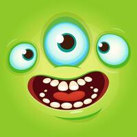 Cartoon monster face. Vector Halloween monster avatar