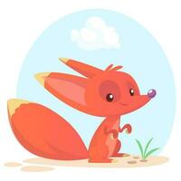 Cute cartoon fox illustration vector