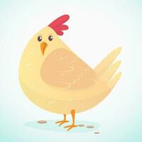 Cartoon big fat hen isolated on a white background. Vector illustration of a chicken