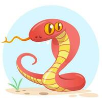 Cartoon red snake vector